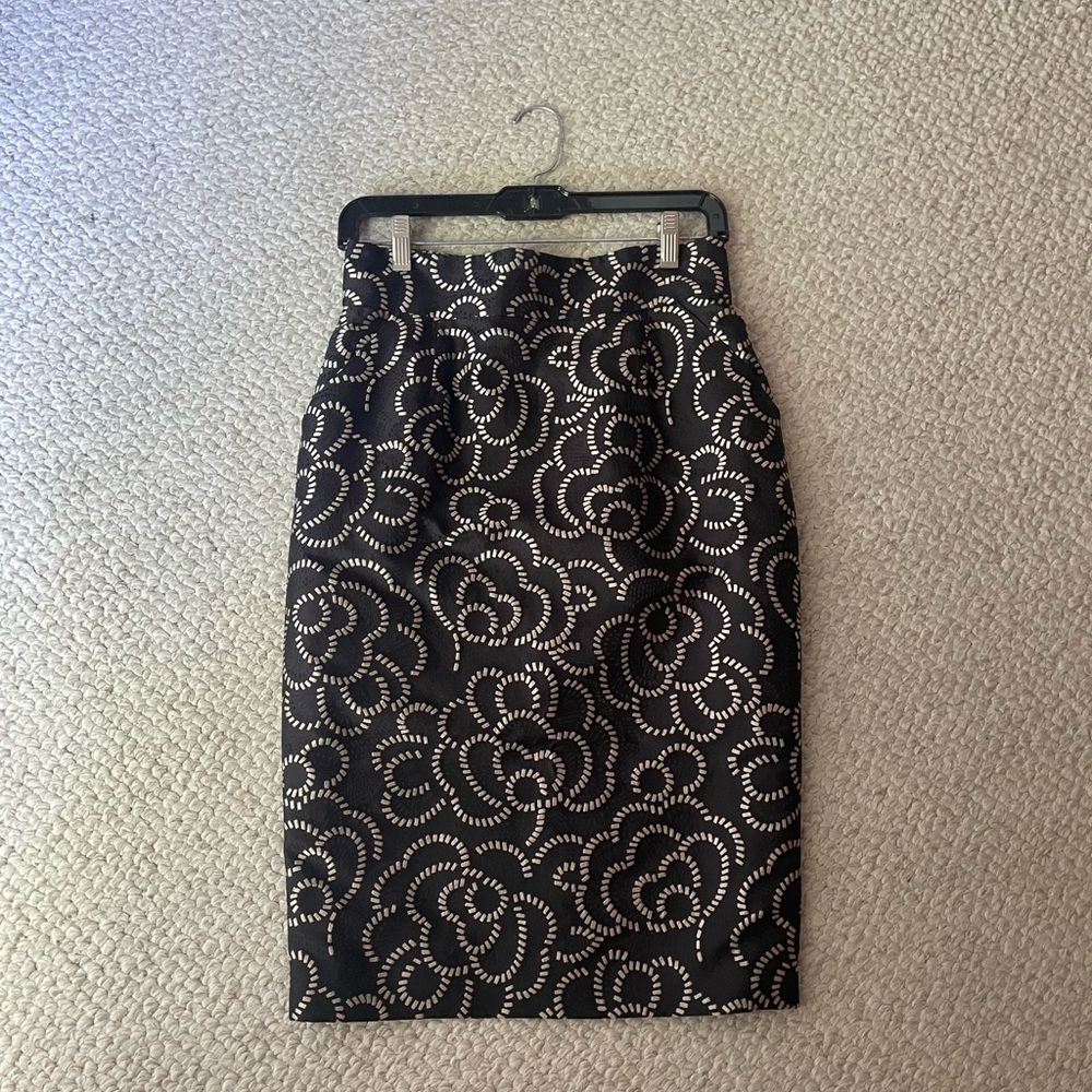 Escada Black and Gold Cocktail Pencil Skirt